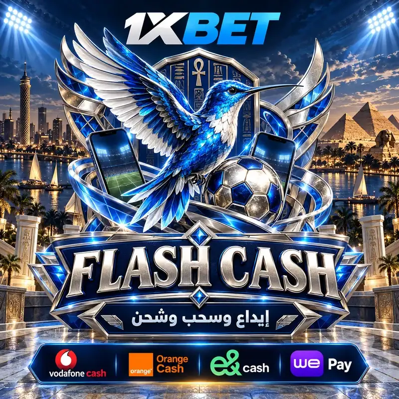 هوية FLASH CASH بتصميم توضيحي لخدمات الإيداع والسحب والشحن